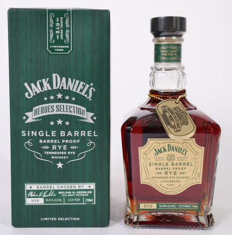 Jack Daniel's 'Heroes Selection, Melvin H. Keebler' Single Barrel, Barrel Proof Tennessee Rye