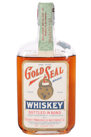 Gold Seal Brand Whiskey, Bottled in Bond 13 Year Pint (1917-1930)