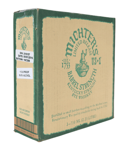 Michter's Barrel Strength Rye Whiskey 3-pack OCB Batch #16C398 (2016)