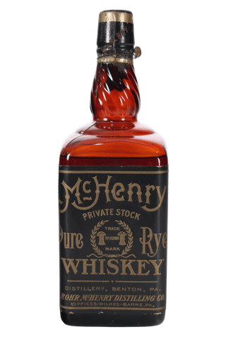 McHenry Pure Pennsylvania Rye Whiskey 1Qt Early 1900s