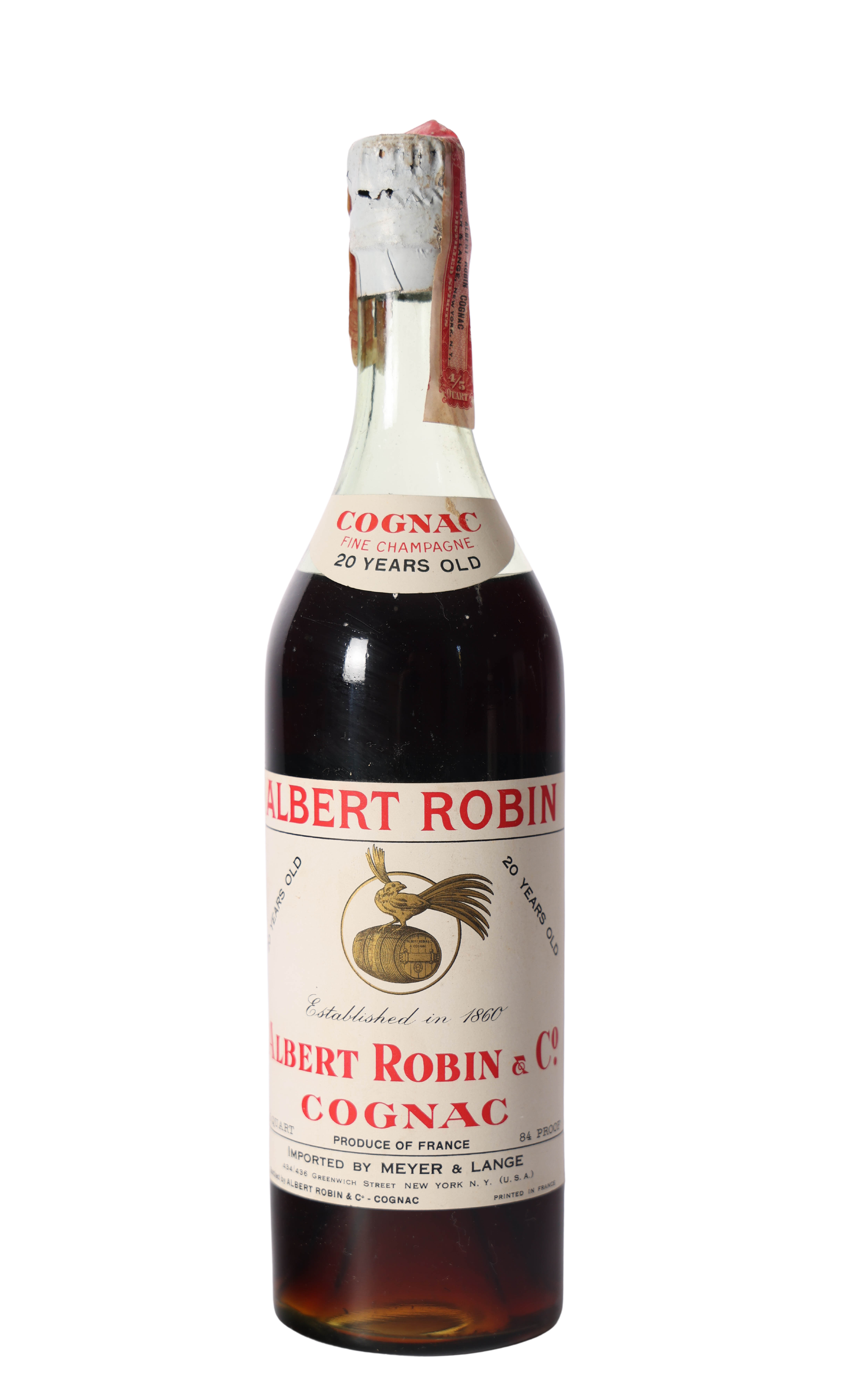 Albert Robin 20 Year Cognac 1940s Vintage Bottle | Whiskey Source