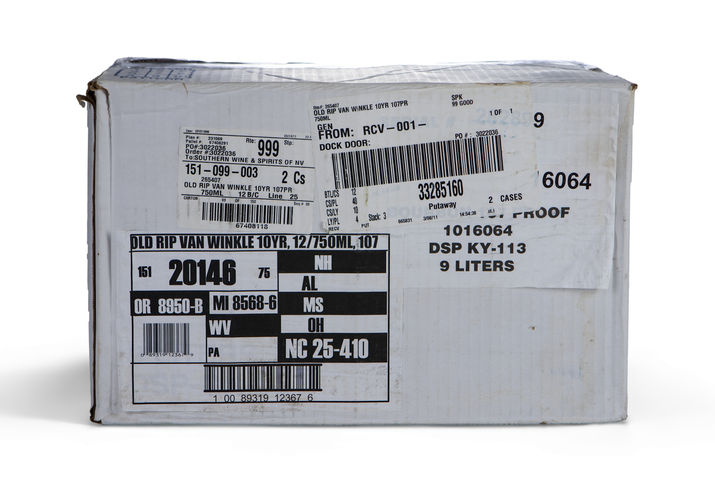 Old Rip Van Winkle 10 Year Bourbon, Original case of 12 bottles (2011)