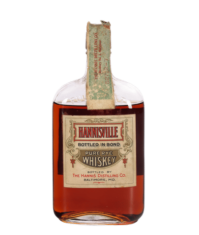 Hannisville Pure Maryland Rye Whiskey, Bottled in Bond, Pint (1916-1928)