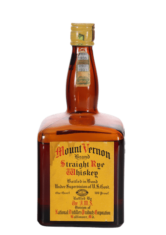 Mount Vernon Straight Rye, Bottled in Bond, Quart (1931-1936)
