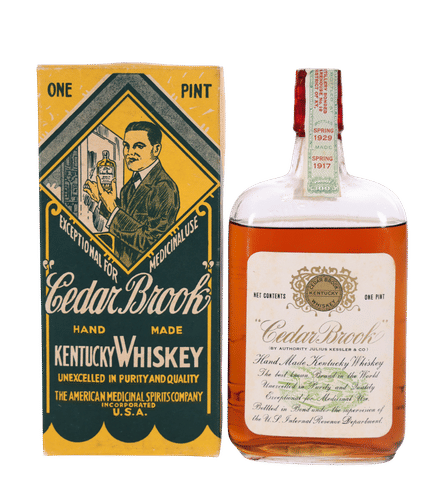 Cedar Brook Bottled in Bond Pint (1917-1929)
