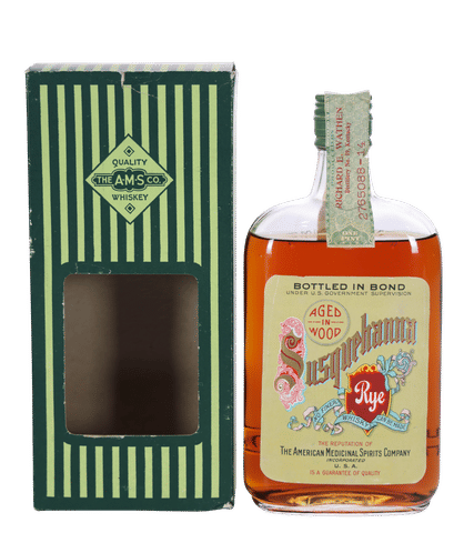 A.M.S. Co 'Susquehanna' Bottled in Bond Rye, Pint (1916-1933)