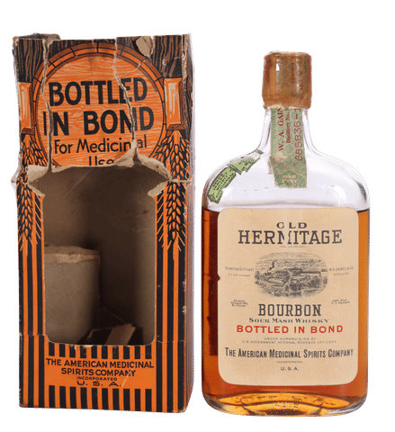 A.M.S. Co. Old Hermitage Bourbon, Bottled in Bond, Pint (1916-1927)