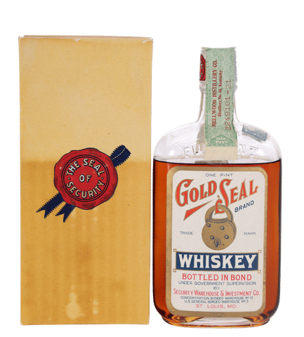 Gold Seal Brand Whiskey, Bottled in Bond 13 Year Pint (1917-1930)