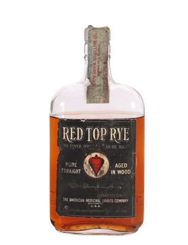 A.M.S. Co 'Red Top Pure Rye' Bottled in Bond, Pint (1917-1932)