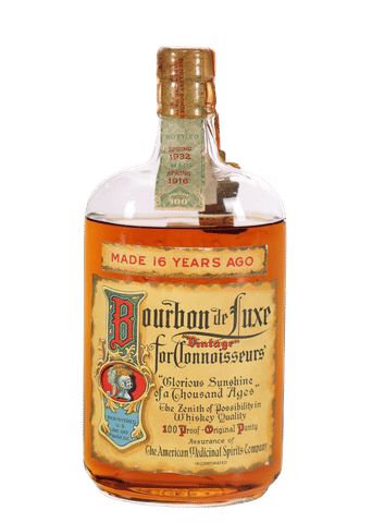 Bourbon De Luxe Bottled in Bond Pint, 16 Year (1916-1932)