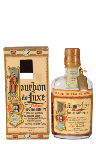 Bourbon De Luxe Bottled in Bond, Half Pint, 16 Year (1916-1932)