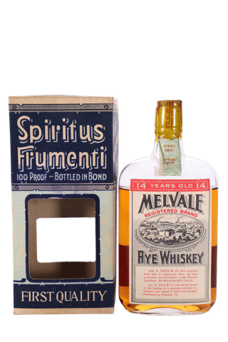 Melvale Rye Whiskey, Bottled in Bond Pint, 14 Year (1917-1931)
