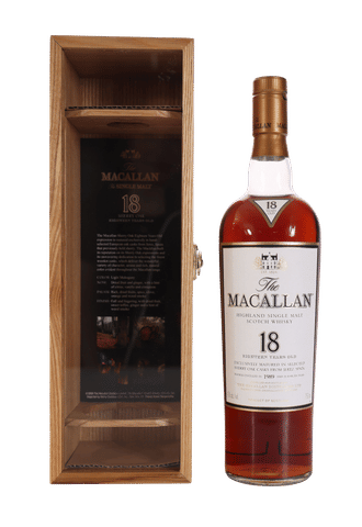 Macallan 18 Year Sherry Oak Single Malt Scotch (1989)