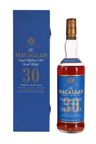 Macallan 30 Year Sherry Oak Single Malt Scotch (Blue Label)